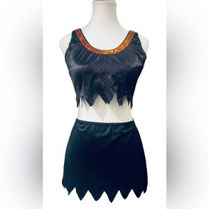 2pc Flirt Sexy Black Sequin  Witch Dress Halloween Costume Women One-Size